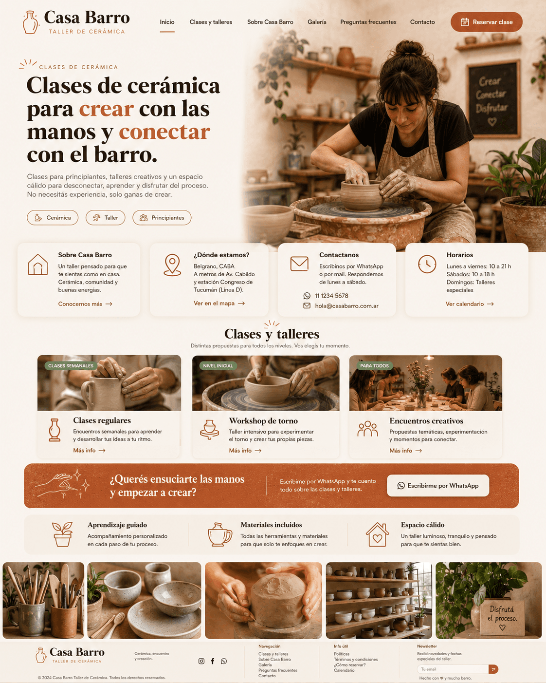 Ejemplo de landing para Casa Barro
